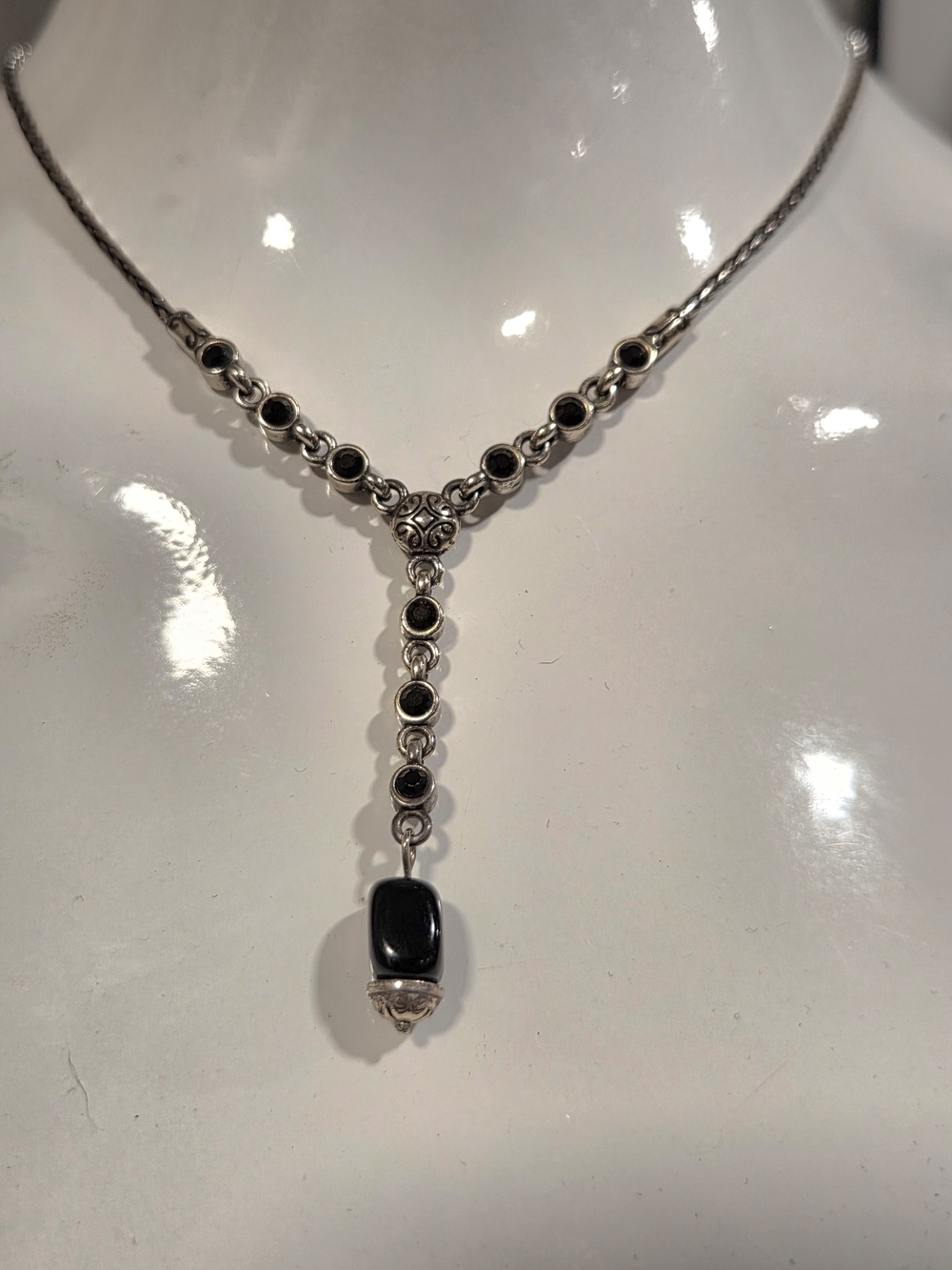 Brighton Stunning Silver-Tone Necklace with Black Accents